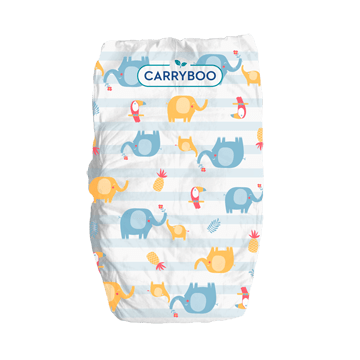 photo de couches écologiques Carryboo avec des motifs éléphants
