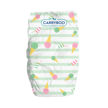 photo de couches écologiques Carryboo avec des motifs glaces